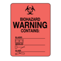 Nevs Label, Biohazard Contains: Blades/Needles/Glass label 3" x 2-1/4" LW-0005